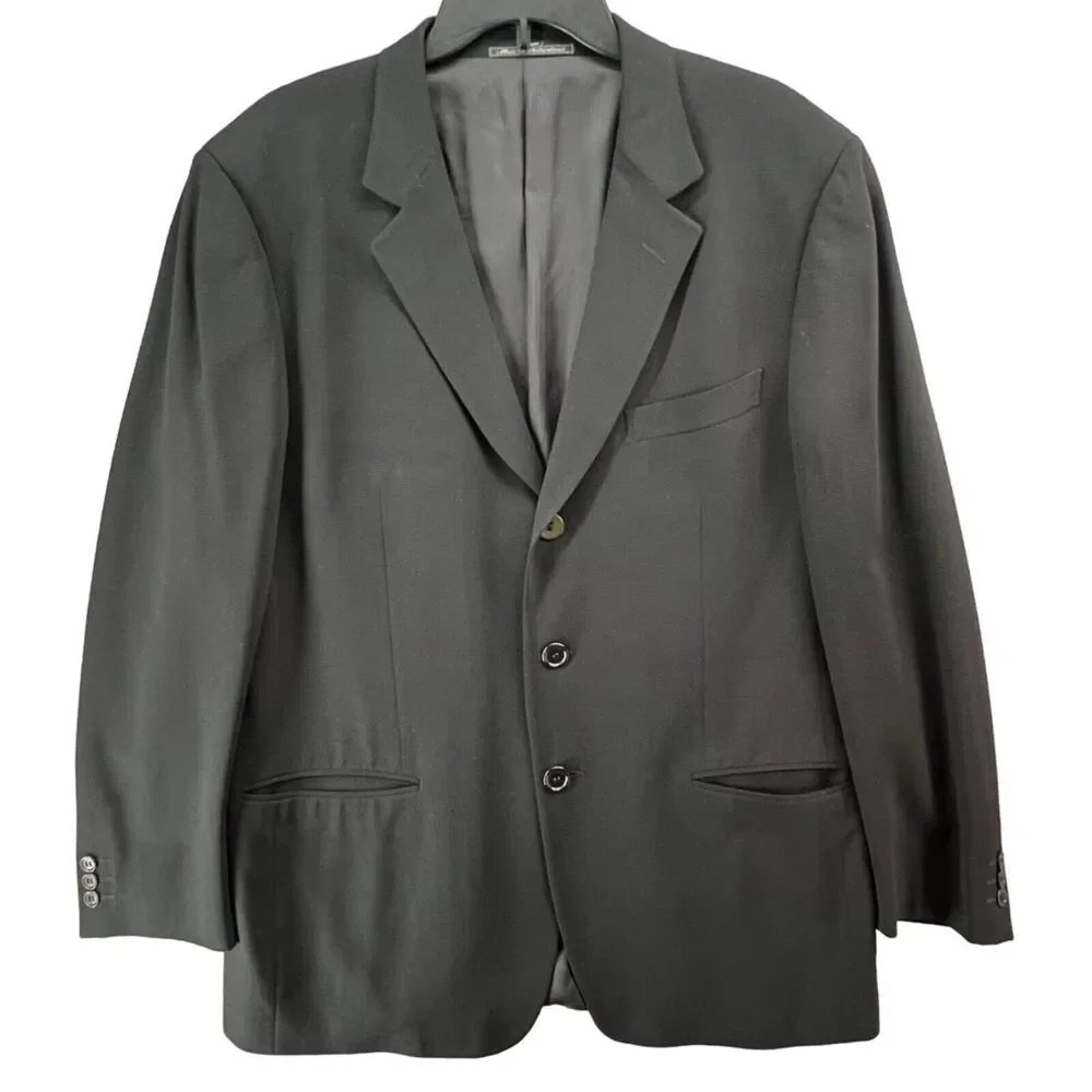 Ermenegildo Zegna Soft Blazer Mens‎ 44R Black Wool Blend Suit Jacket Sport Coat